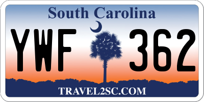 SC license plate YWF362