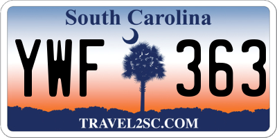 SC license plate YWF363