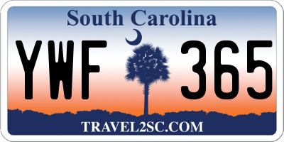 SC license plate YWF365