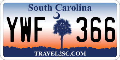SC license plate YWF366