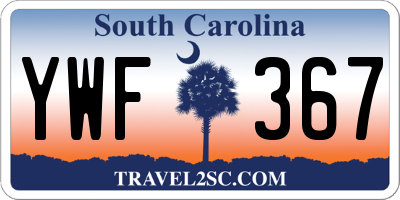 SC license plate YWF367