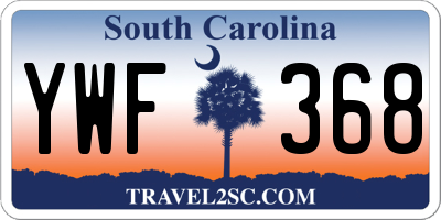 SC license plate YWF368