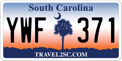 SC license plate YWF371