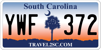 SC license plate YWF372