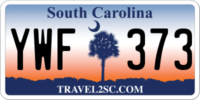 SC license plate YWF373