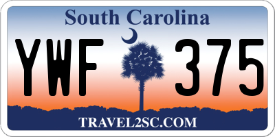 SC license plate YWF375