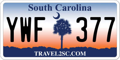 SC license plate YWF377