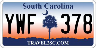 SC license plate YWF378