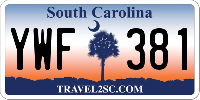 SC license plate YWF381