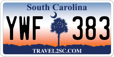 SC license plate YWF383