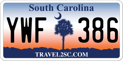 SC license plate YWF386