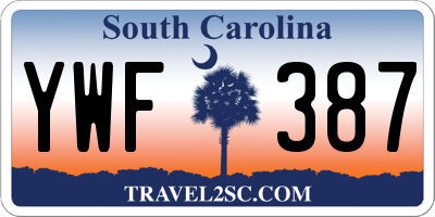 SC license plate YWF387