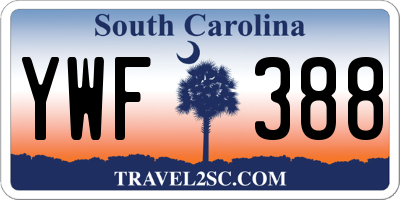 SC license plate YWF388