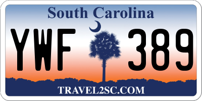 SC license plate YWF389