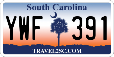 SC license plate YWF391