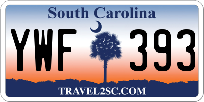 SC license plate YWF393