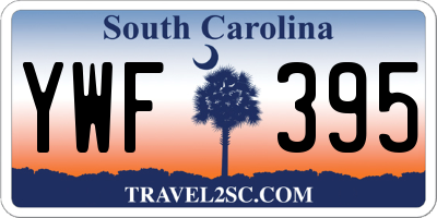 SC license plate YWF395