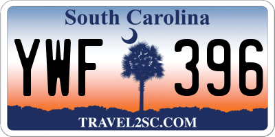 SC license plate YWF396