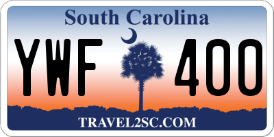 SC license plate YWF400