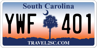 SC license plate YWF401