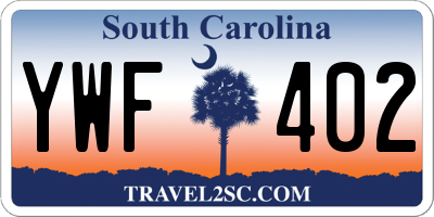 SC license plate YWF402