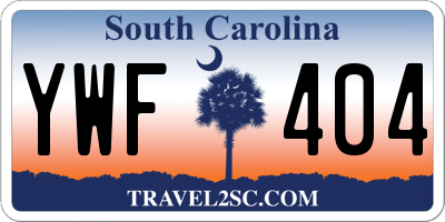SC license plate YWF404