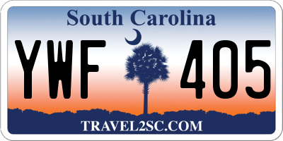 SC license plate YWF405