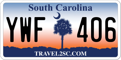 SC license plate YWF406