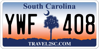 SC license plate YWF408