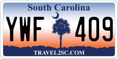 SC license plate YWF409