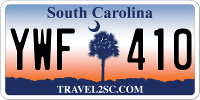 SC license plate YWF410