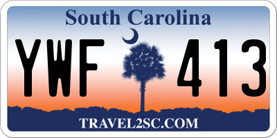 SC license plate YWF413