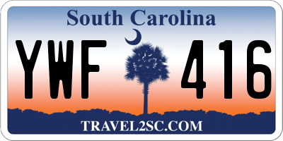 SC license plate YWF416