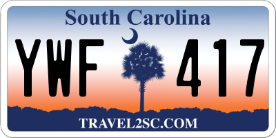 SC license plate YWF417