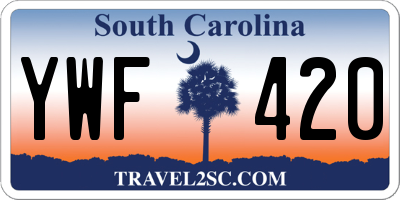 SC license plate YWF420