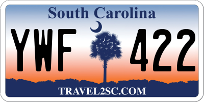 SC license plate YWF422