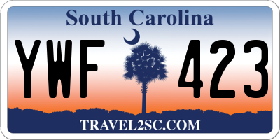SC license plate YWF423