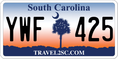 SC license plate YWF425