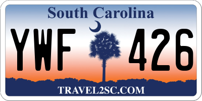SC license plate YWF426