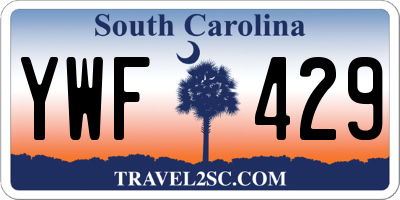 SC license plate YWF429