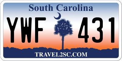 SC license plate YWF431