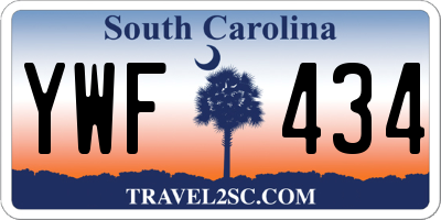 SC license plate YWF434