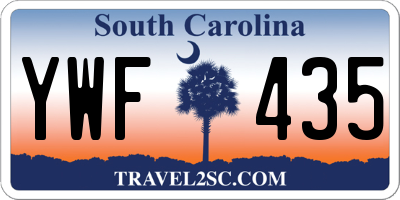 SC license plate YWF435