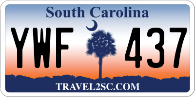SC license plate YWF437