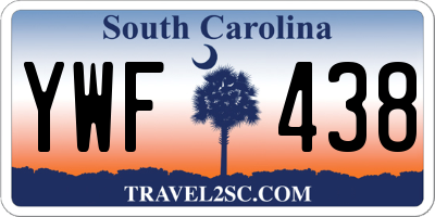 SC license plate YWF438