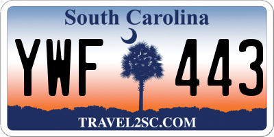 SC license plate YWF443