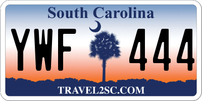 SC license plate YWF444
