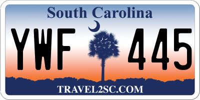 SC license plate YWF445