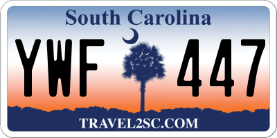 SC license plate YWF447