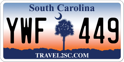 SC license plate YWF449